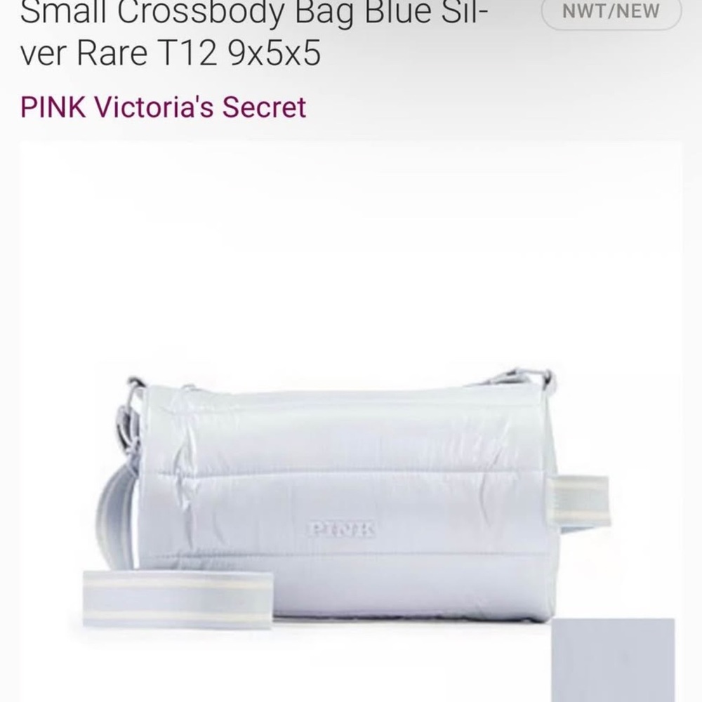 Victoria's Secret PINK Blue Silver Crossbody Bag